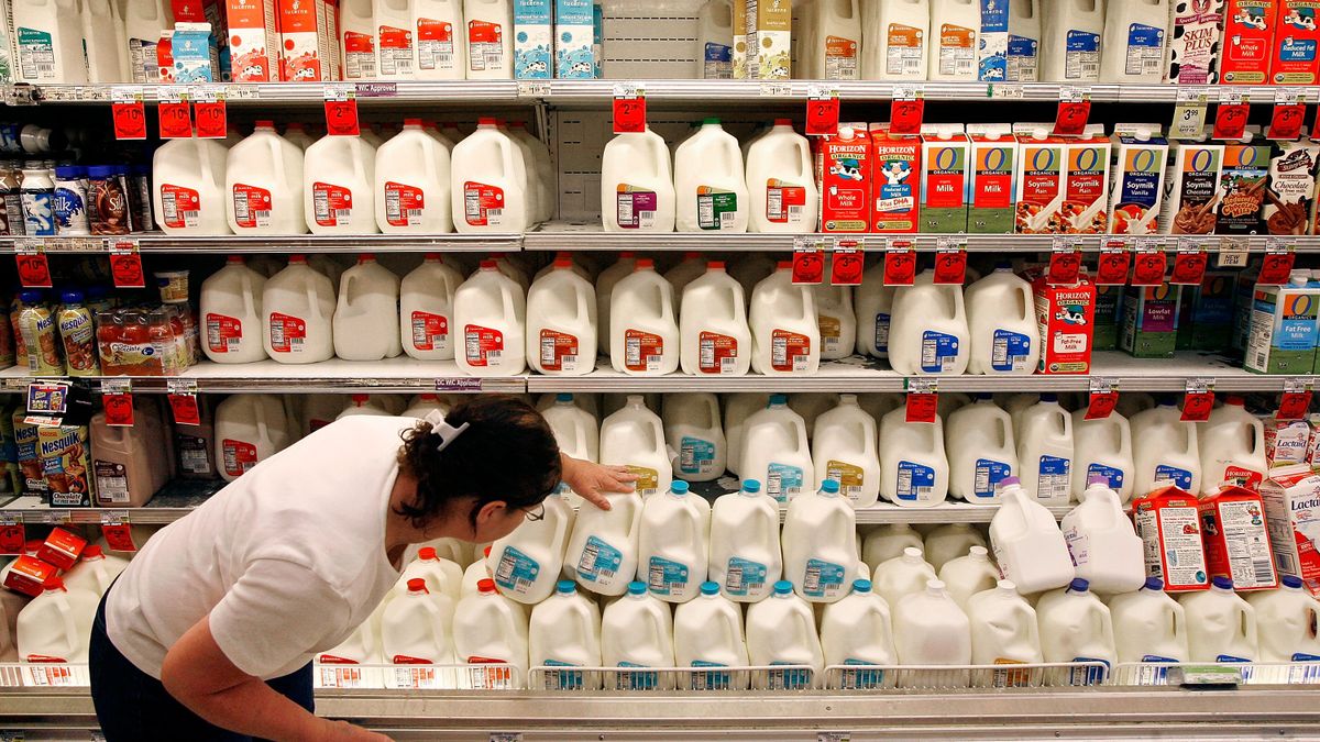 Consumer shops for milk