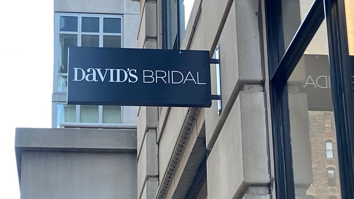 David's Bridal sign outside of a store.