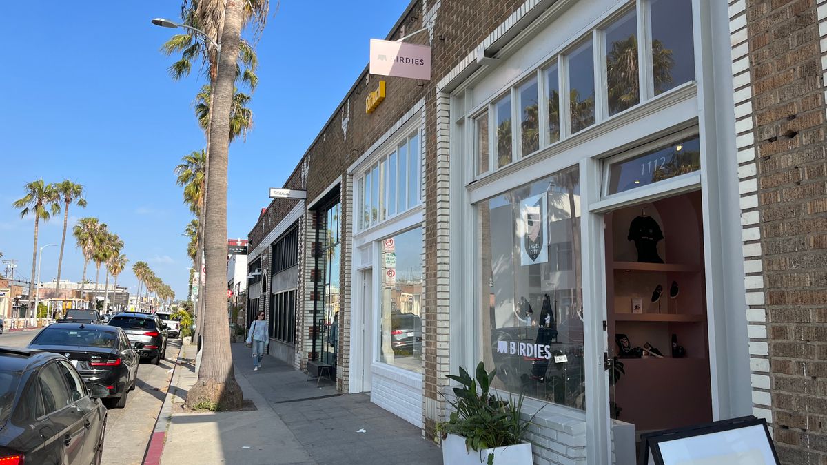 A Birdies storefront on Abbot Kinney Boulevard in California.
