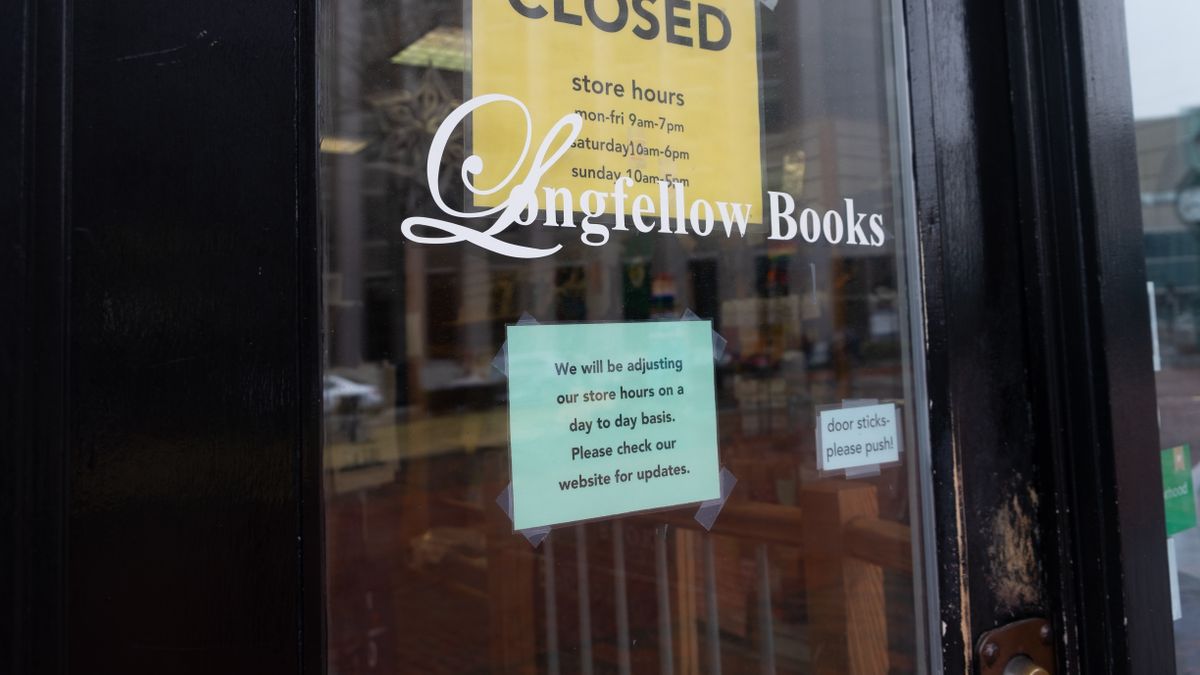 An independent bookstore in Portland, Maine shuttered voluntarily in March as COVID-19 spread.