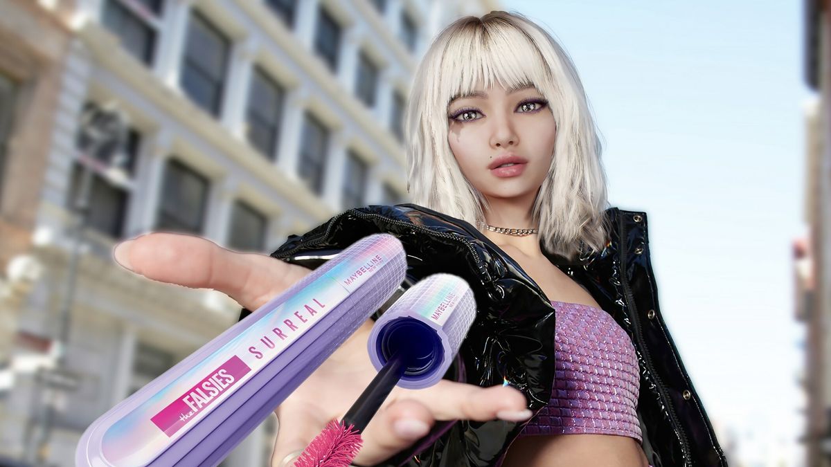 Maybelline's first-ever CGI avatar, May, which the brand is launching alongside its Falsies Surreal Mascara.