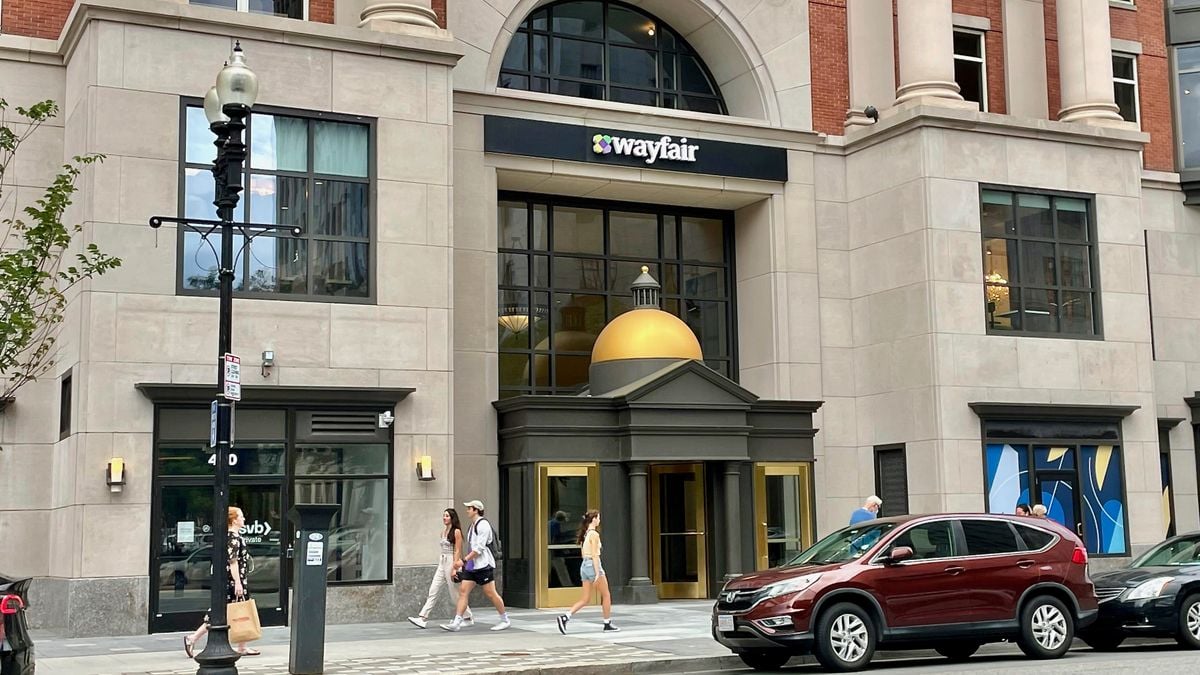 Exterior of Wayfair's headquarters in Boston
